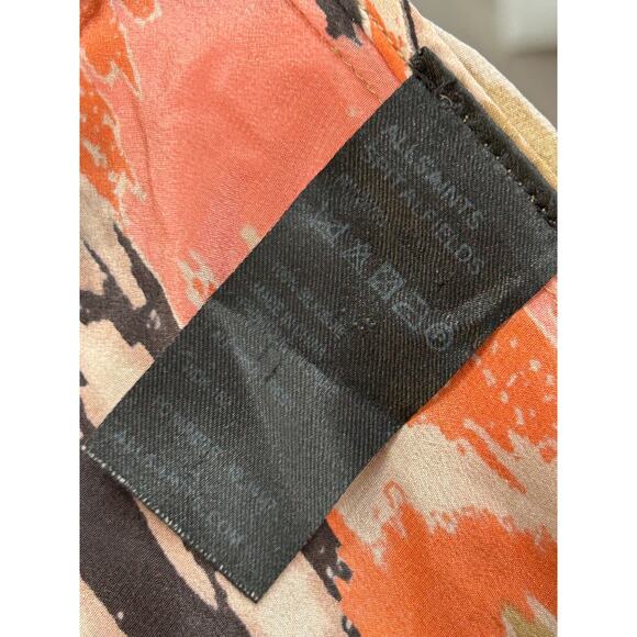AllSaints Spitalfields Asymmetrical Dress Printed Silk Cowl Neck Multicolor Sz 6 - Picture 8 of 10